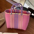 thumbnail image 5 of Bolso de mano de gran capacidad, moderno bolso de vacaciones para mujer, nuevo bolso de plástico portátil tejido a mano, bolso de playa de verano, 5 of 5
