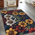 thumbnail image 2 of Summer Vintage Flower Area&nbsp;Rug 3x5ft Watercolor Yellow Red Flowers Non-Slip&nbsp;Washable Square&nbsp;Rugs Soft Felt Indoor Floor Mat for Bedroom Kitchen Living Room Bathroom, 2 of 9
