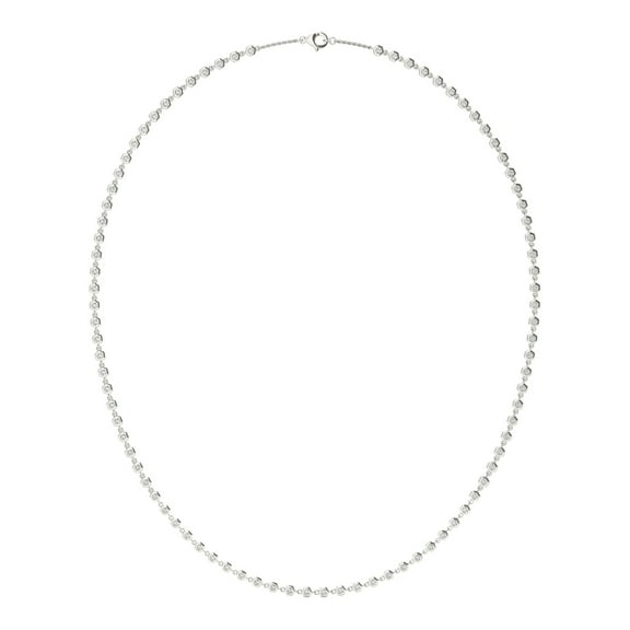 Charles & Colvard Sterling Silver 1.6mm Round Bezel Set Line Necklace 1.29cttw DEW