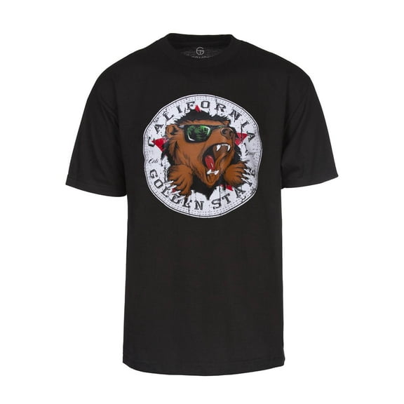 Men's California Cool Bear Black Short-Sleeve T-Shirt - Medium
