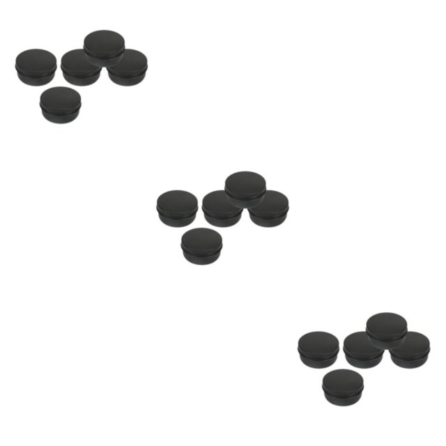 Guardoinrt 5pcs Empty Aluminum Jars Cosmetic Containers Lip Lid Balm Cans Screw Black 50ml 3Set