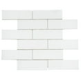 thumbnail image 5 of The Tile Life Athena White/ Silver Glossy Glass Brick Mosaic Wall Tile, 12 x 12 in, 1-Piece, 5 of 8