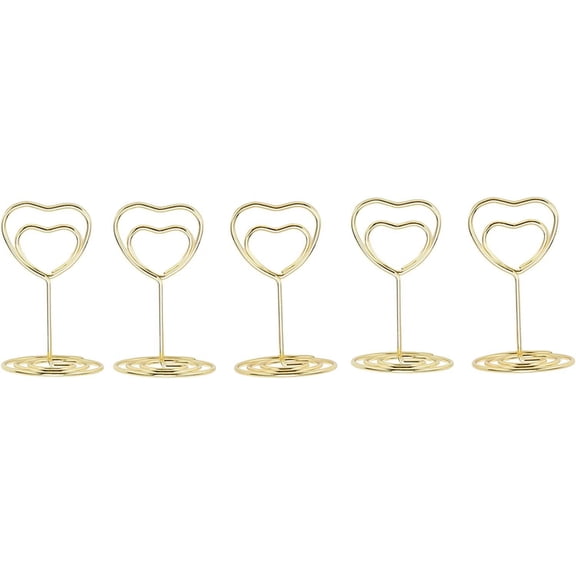 Heart Shaped Table Number Stands Set of 25 Stable Base Sturdy Metal Place Card Holders for Wedding Party Office