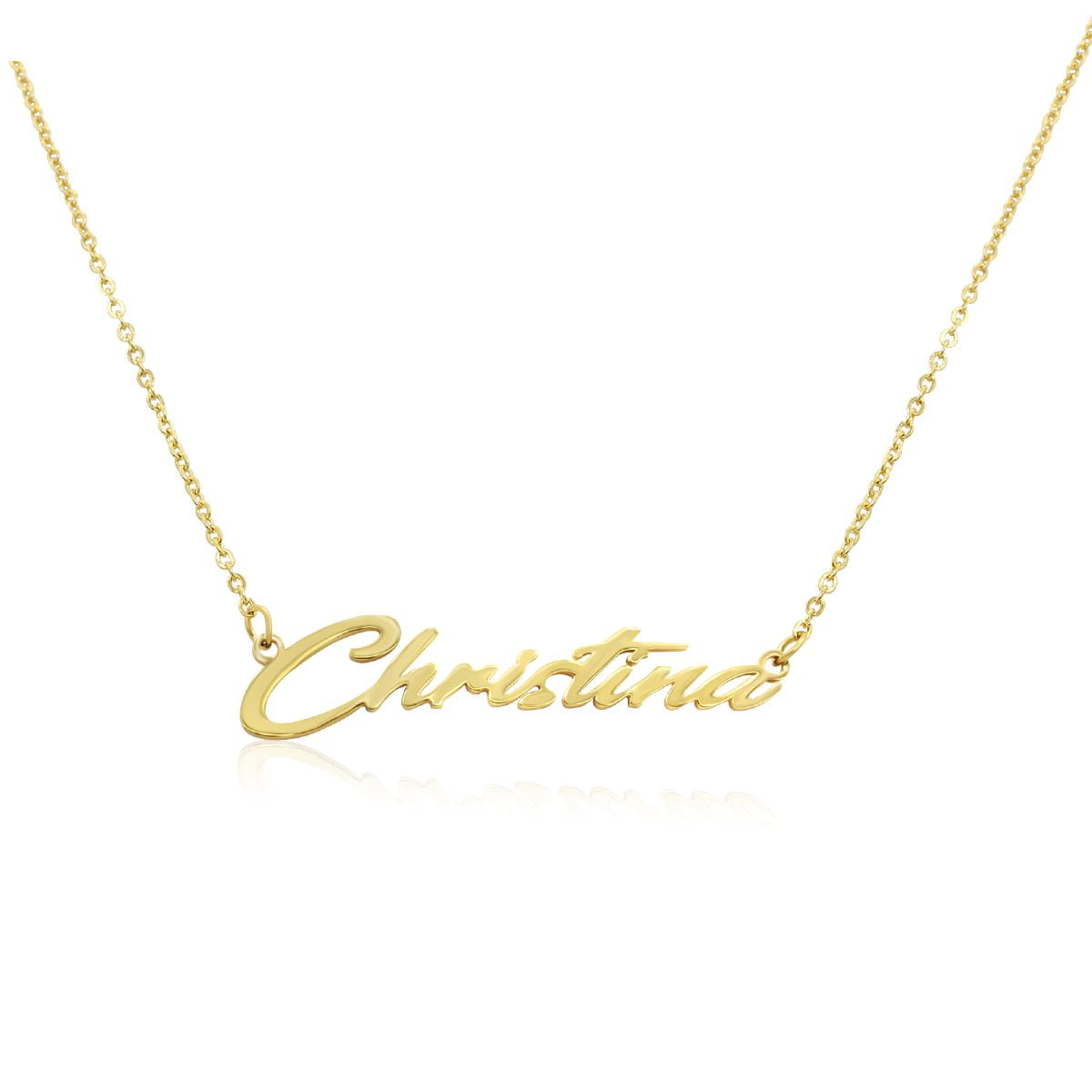 SuperJeweler Christina Nameplate Necklace in Gold 16 inches All Names Available for Women Teens and Girls