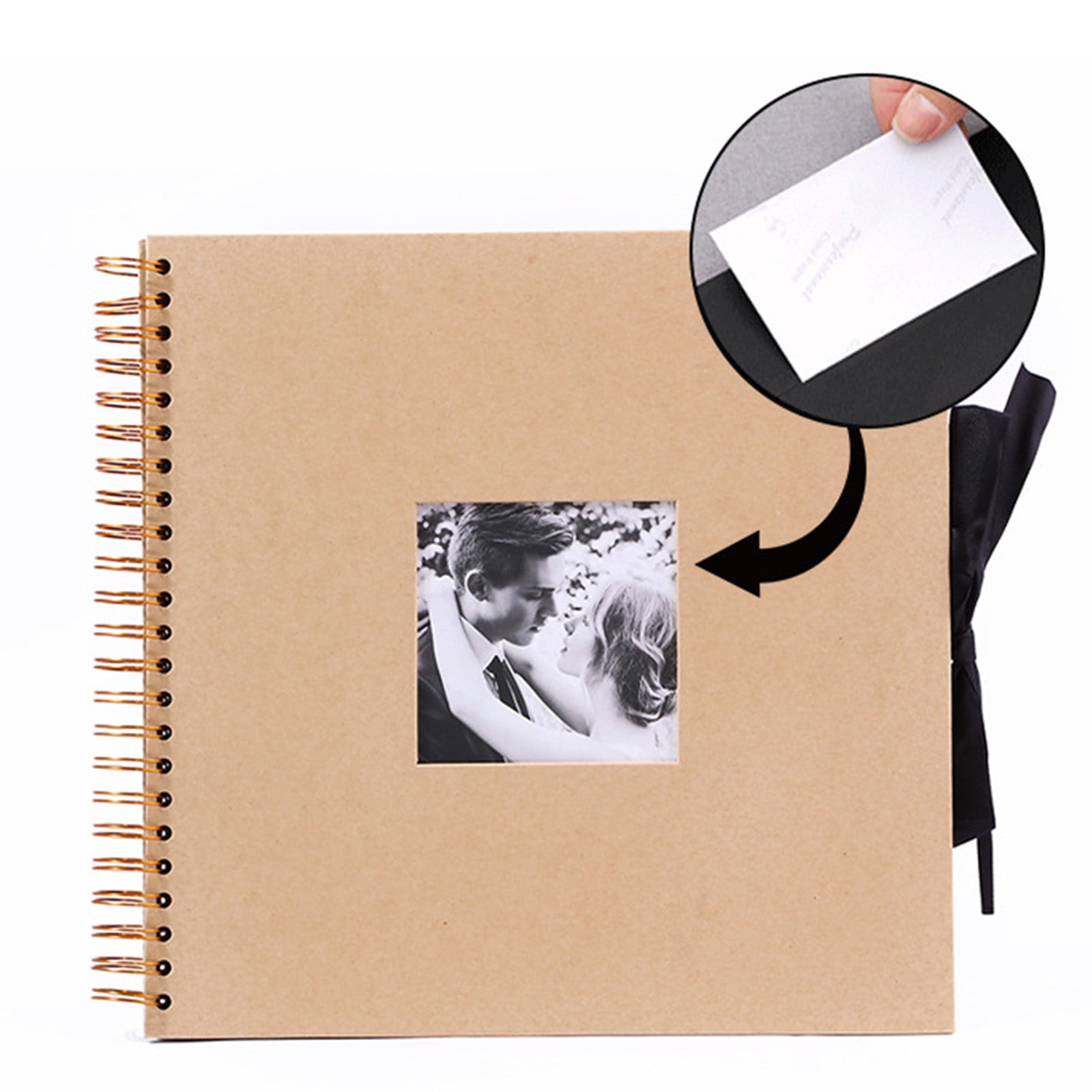 Scrapbook Album,8 x 8 Inch Scrap book,Black Card Scrapbook albums with Window Design,Hardcover Photo Album Scrapbook for DIY Craft,Traveling, Birthday & Holiday Gifts,5 Colors Option(Light Blue)