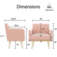 thumbnail image 3 of S-HOME Modern Velvet Armchair Single Sofa in Gold Legs and Tufted Design for Living Room or Bedroom, Pink, 3 of 6