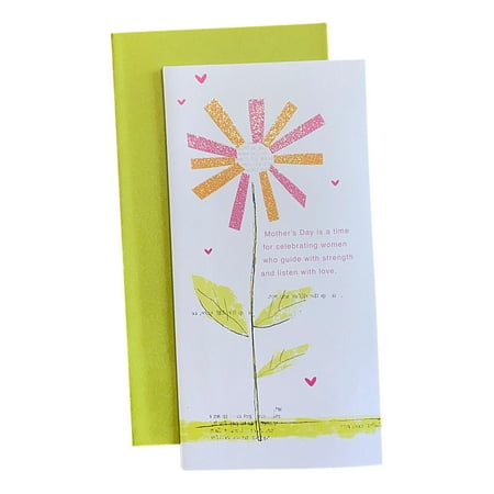 Mother's Day Greeting Card - Mother's Day is a time for celebrating women who guide with strength and listen with love. , Mother's Day, with flower, glitter