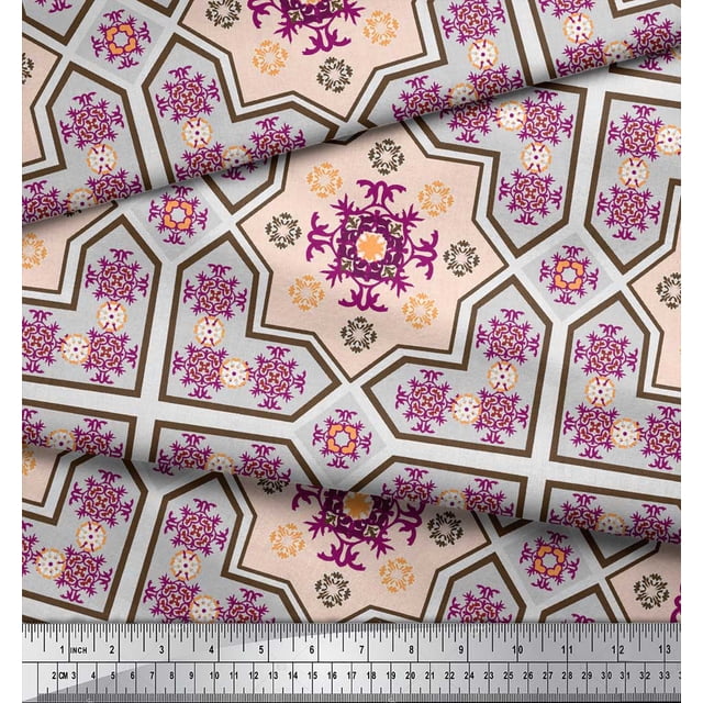 Soimoi Rayon Fabric Floral & Damask Patchwork Fabric Prints By Yard 56 Inch Wide