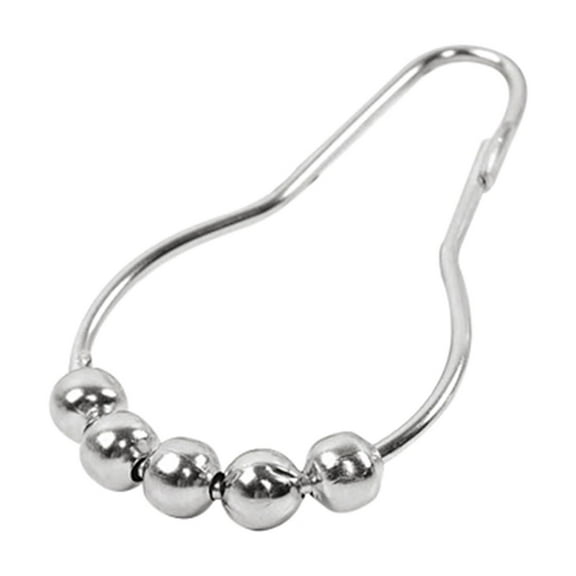 UNTERING Shower Curtain Hook Five-Bead Shower Curtain Hook (12Pcs) - Stainless Steel Bathroom Hangers Hooks For Easy Organization And Stylish