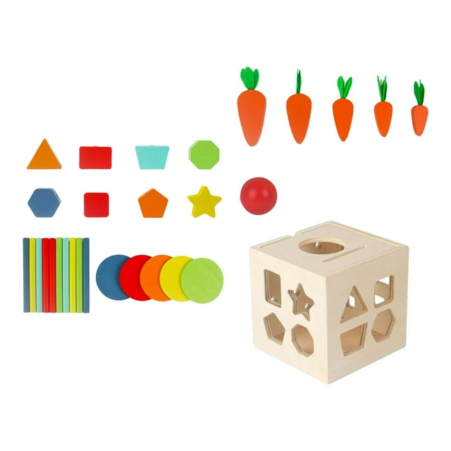 Juguetes de madera Montessori para granja, juego de cosecha de zanahorias, Juguetes educativos de aprendizaje multifuncionales para niños y niñas en