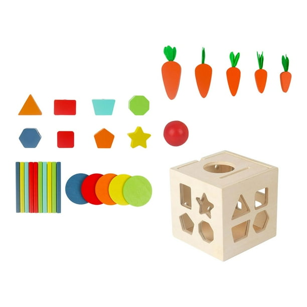 Juguete Montessori de madera , juguetes sensoriales, forma de aprendizaje temprano, clasificación de tamaño para bebés, niños, niñas, preescolar