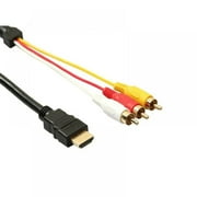 HDMI to RCA Cable HDMI Male to 3 RCA AV Cable Cord Adapter Transmitter for HDTV DVD HD 1080P 5Ft 1.5M