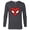 Charcoal Heather, variant on Marvel Spider-Man Modern Heart Mask Logo - Long Sleeve T-Shirt for Men - Customized-White