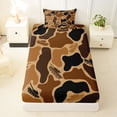 thumbnail image 3 of Feelyou Plane Camo Twin Sheet Sets for Boys, Rustic Camouflage Bedding for Bedroom, Brown, 3-Piece, 3 of 5