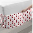 thumbnail image 2 of Valentines Day Bed Skirt, Love Theme Romantic Illustration Along Repetitive Hearts Shapes, Elastic Bedskirt Dust Ruffle Wrap Around for Bedding Decor, 4 Sizes, Vermilion Pink White, by Ambesonne, 2 of 2