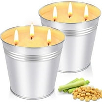 Outdoor Citronella Candles - Large Natural Soy Wax Candle for Home Patio - Up to 200 Hours Burn - 3 Wick Garden Candle for Summer Camping & Yard Spaces 2PCS