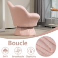 thumbnail image 4 of Pawverly Boucle Swivel Accent Chair, 360° Small Barrel Armchair with Petal Back, Cozy Vanity Chair for Living Room or Bedroom, Natté Pink, 4 of 8