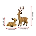 thumbnail image 2 of Lypsnake Spotted Deer Figurine Set Of 2, Hand Painted Mother & Fawn Deer Statue With Realistic Textured Details, Tabletop Ornament For Christmas Decor & Rustic Home Display, 2 of 7