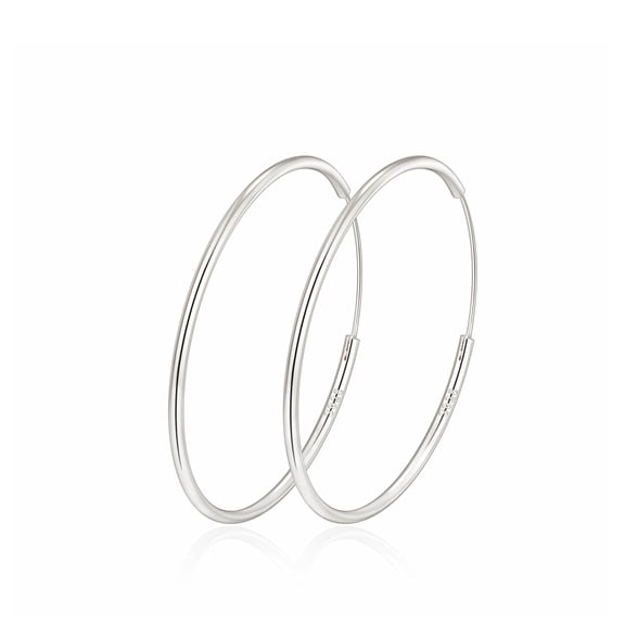 VEEDOFA Silver Plated Hoop Earrings for Women, Lightweight Hypoallergenic, 30-70mm
