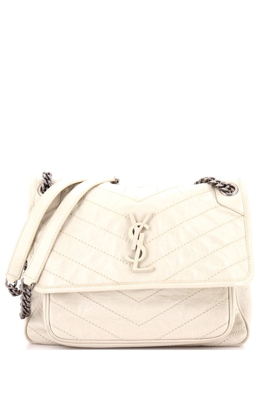 Pre-Owned Niki Chain Flap Bag Matelasse Chevron Leather Medium By Rebag