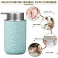 thumbnail image 7 of ABPETE Ceramic Bathroom Foam Soap Dispenser with Silver Pump, Refillable Lotion Dispenser, Blue, 7 of 7