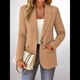 thumbnail image 5 of Blazer Informal de Otoño para Mujer, Ligero, con Forro Completo, Cuello de Solapa con Botones, Ajustado, Moderno y con Bolsillo Caqui XXL, 5 of 10