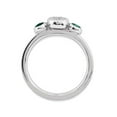 thumbnail image 3 of Lab Created Emerald Ring with Diamonds 1/5 Carat (ctw) in Sterling Silver, 3 of 4