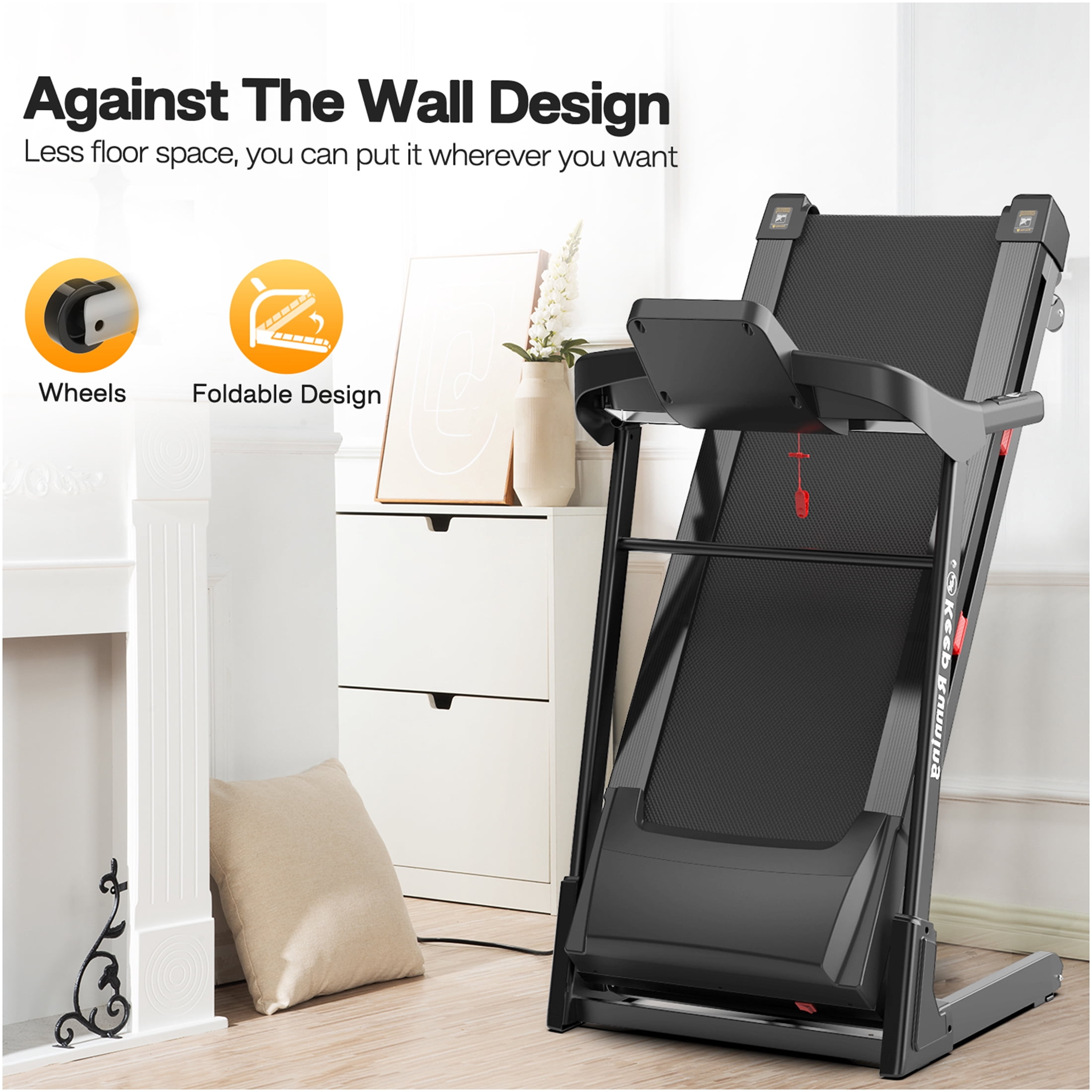 JERFIT 3.5HP Foldable Electric Treadmill for Home with Auto Incline, Bluetooth Speaker & App Control, 330lbs Capacity, Black