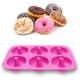 thumbnail image 2 of Juego de 2 moldes para donas de silicona antiadherentes de calidad alimentaria, verde y rosa ER, 2 of 5