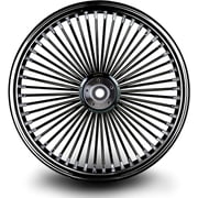 21X3.5 52 Fat Spoke Wheel for Harley Touring Bagger fits 2008-ABOVE Models (NO/ABS) (BLACK RIM/HUB/SPOKE & BLACK Wall Tire)