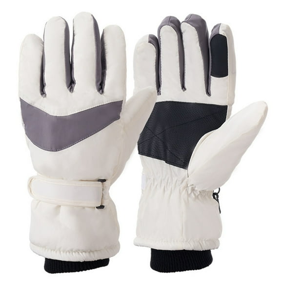 YOUSNH Winter Unisex Outdoor Gloves Ski Plus Velvet New Windproof Anti Riding Gloves Winter Gloves Beige M