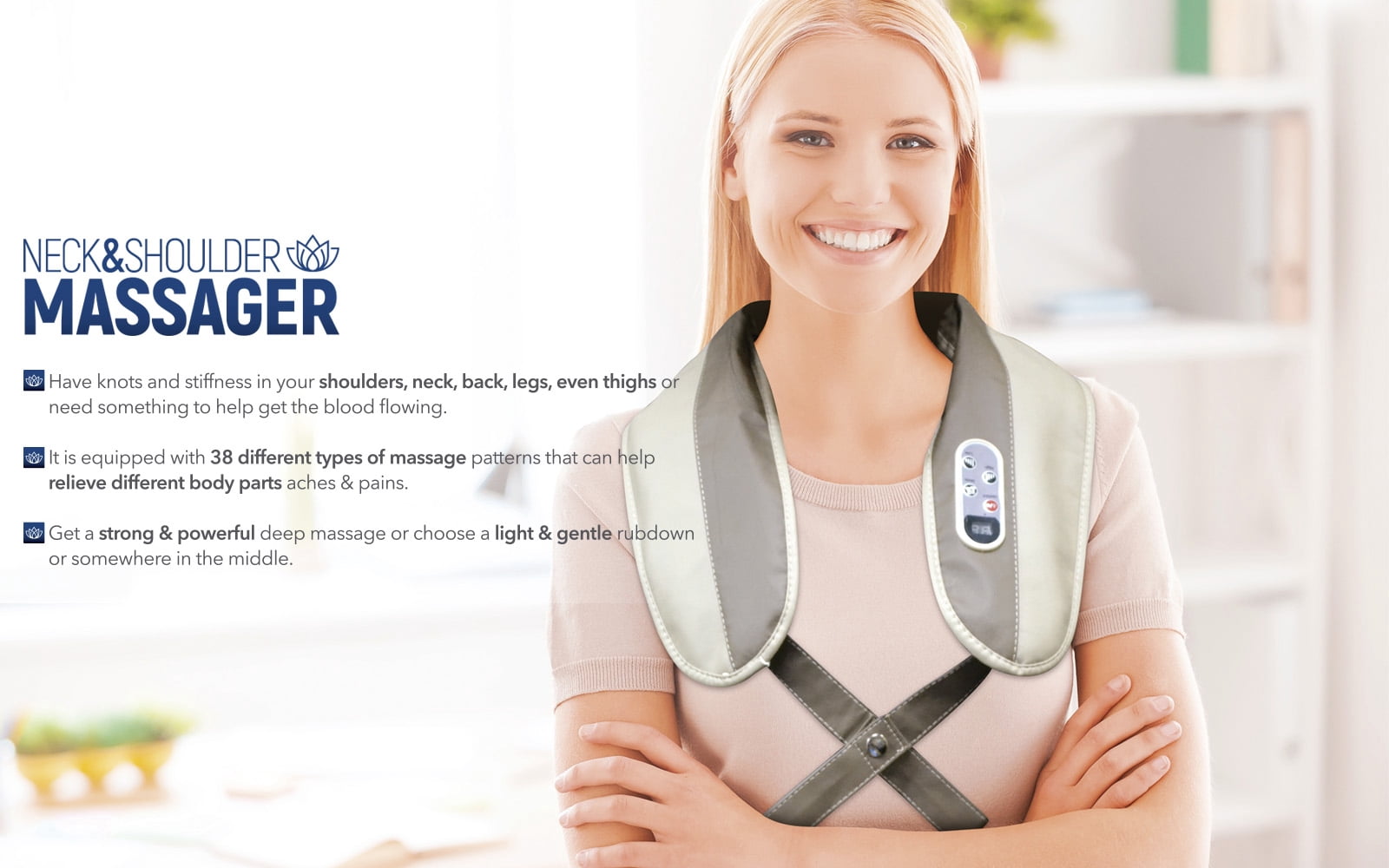 Eternal Neck Back and Cervical Massager | Percussive Massager with Soft and Deep Kneading Massage Ideal for Neck, Back, Shoulder, Feet