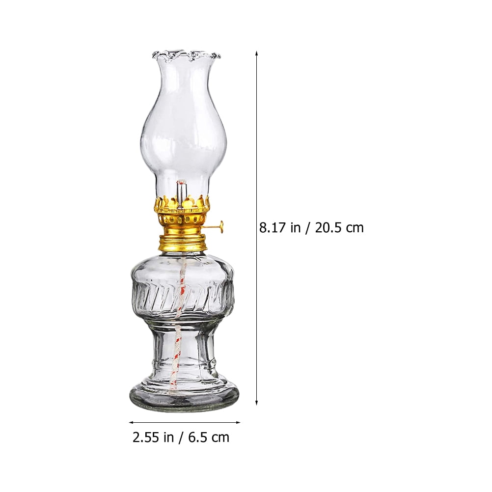 2 sets of Vintage Style Kerosene Oil Transparent Glass Kerosene Lamp