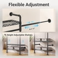 thumbnail image 4 of Timate S3X Expandable Wall Mounted Clothes Rack with 6 Adjustable Shelves & 4 Expandable Hanger Rods, Heavy Duty Industrial Pipe Clothing Rack for Hanging Clothes, Fits Spaces 5'11"- 8'10", Black, 4 of 8