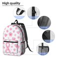 thumbnail image 5 of 17in Backpack With Pocket Adjustable Shoulder Strap Large Capacity Zipper Opening And Closing Double Pull Head Zipper For Work Travel Sports Watercolor Pink Ribbon Pattern With Hearts And Stars, 5 of 8
