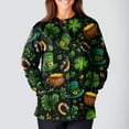 thumbnail image 3 of yuCgh Women's St. Patrick's Day Printed Long Sleeve Stand Collar Work Top, Single Breasted Nursing Jacket, Casual Uniform,Army Green L, 3 of 5