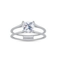 thumbnail image 4 of AFFY 3.25CT Princess & Round White Cubic Zirconia Trio Band Ring Set 14K White Gold over Silver-11, 4 of 7