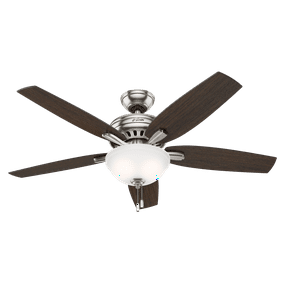 Hunter Fairhaven 52 Inch Indoor Nickel Ceiling Fan With Light Kit