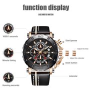 LIGE Cross-Border Exclusive Mens Quartz Watch Multifunctional Waterproof Watch Personalized Large Dial