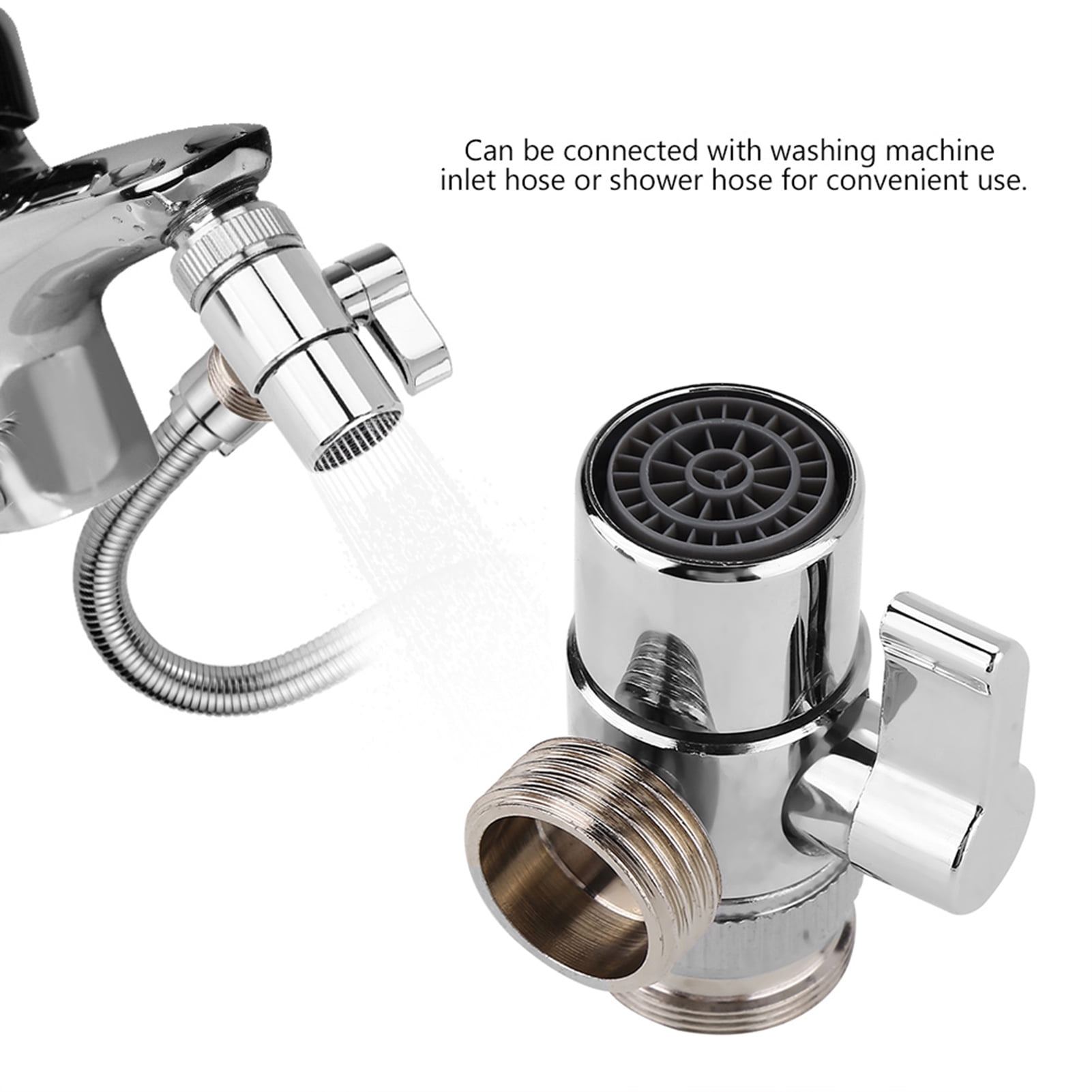 WALFRONT Bathroom Kitchen Basin Sink Faucet Splitter Diverter Valve To Hose Adapter M24, Faucet Diverter Valve, Sink Faucet Diverter