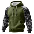 thumbnail image 2 of yuCgh Men's Camouflage Hoodie with Stand Collar, Plus Size Casual Sweatshirt, Button Front Design for Easy Wear and Stylish Layering,Green M, 2 of 6