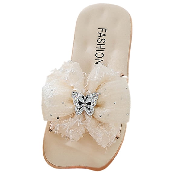 Zanarzt Slides for Kids Kids Soft Slides Slippers Open Toe Sandals for Toddler Girls Summer Pool Beach Slippers White,US 11