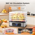 thumbnail image 2 of Deshidratador de alimentos OSTBA con 5 bandejas de acero inoxidable, 400 W y temporizador de 48 h, 2 of 8