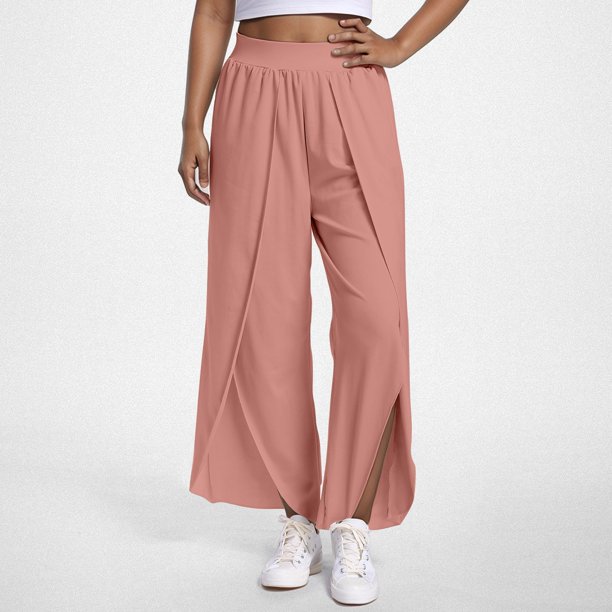 MKLEKYY Leggins deportivos mujer Pantalones anchos de mujer Pantalones de yoga de cintura alta Pantalones hippie Pantalones bohemios de playa Pantalones palazzo de talla grande