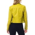 thumbnail image 4 of MixMatchy Women's Faux Leather Long Sleeve Zipper Closure Moto Biker Short Coat Jacket, 4 of 7