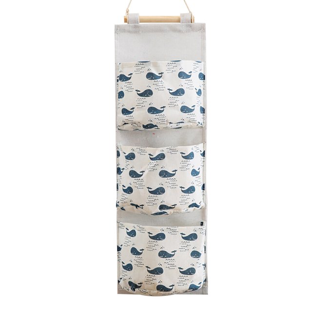Bewildely Bolsa para colgar en la pared, organizador de artículos diversos para habitación, cocina, dormitorio, bolsa de bolsillo para colgar Almacenamiento y organización del hogar ballena Bewildely HA001636-08