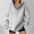 thumbnail image 5 of Kaemgyyd Sweatshirts for Women Plus-Size Hoodies V Neck Pullover Solid Color Long Sleeve Basic Trendy Fall Outfits Tops, 5 of 7