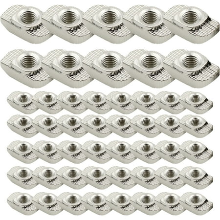 

BESHOM 50pcs T-Nuts 40 45 Solar Photovoltaic Aluprofile - Thread M8 Carbon Steel