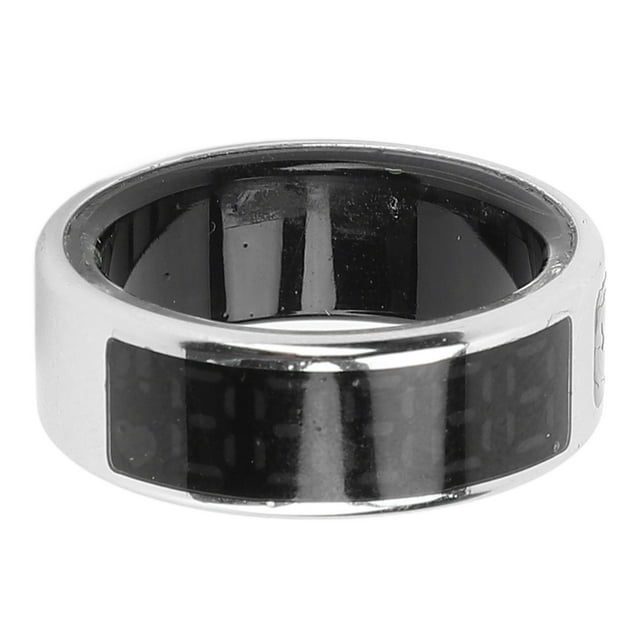 Ip68 Smart Ring Fitness Tracker Men Women Touch Screen IP68 Health Exercise Redord Steps with Charging Bay Silver