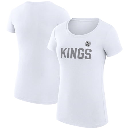 Women s G-III 4Her by Carl Banks White Los Angeles Kings Super-Slim Fit Lightweight Dot Print Team T-Shirt